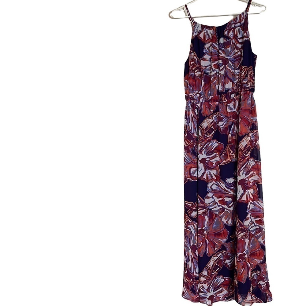 Tommy Bahama Navy Floral Maxi Dress with Red and White Accents
